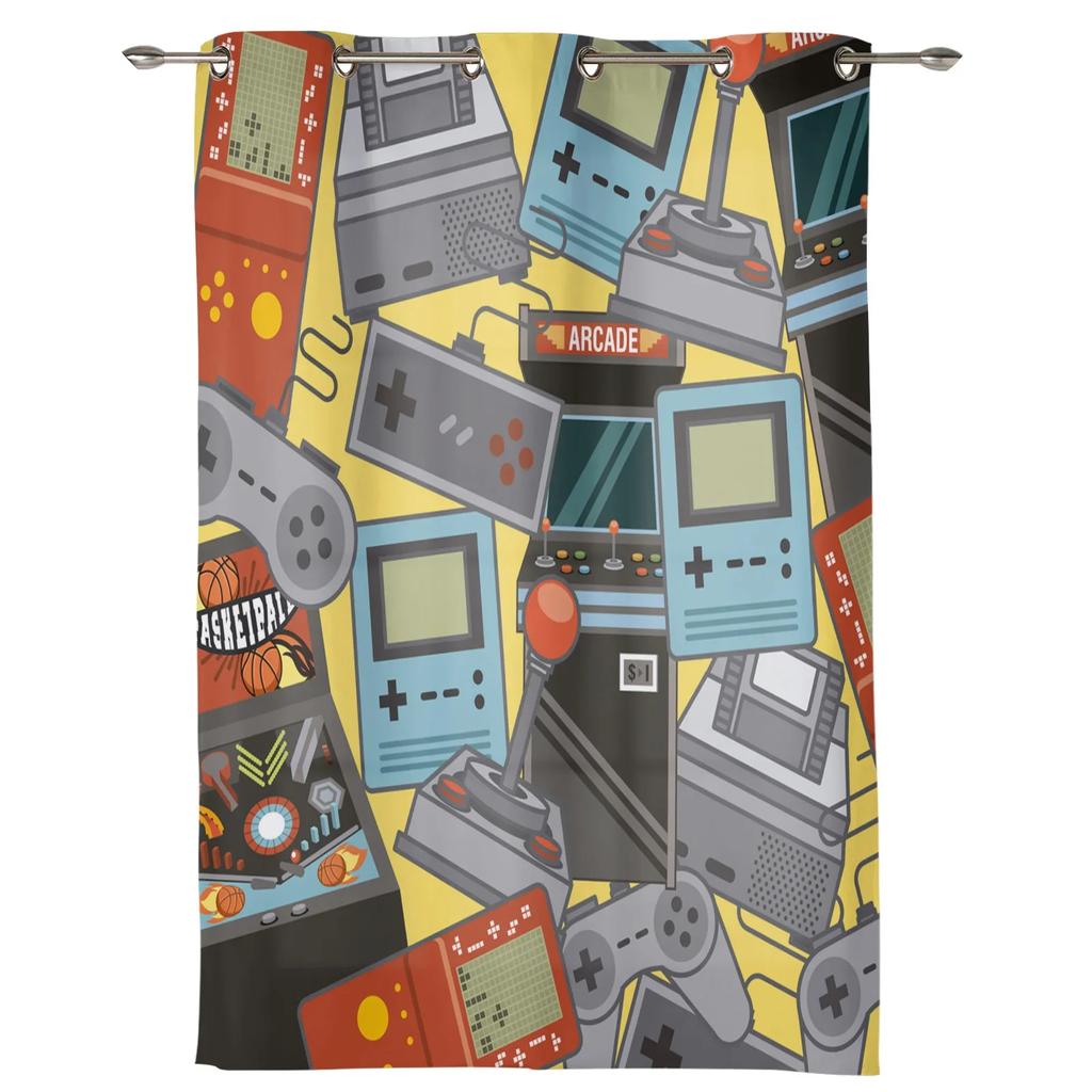 Кнопка геймпада Видеоигра Мультфильм Шторы для спальни Гостиная Шторы Кухня Детская комната Оконные занавески Домашний декор