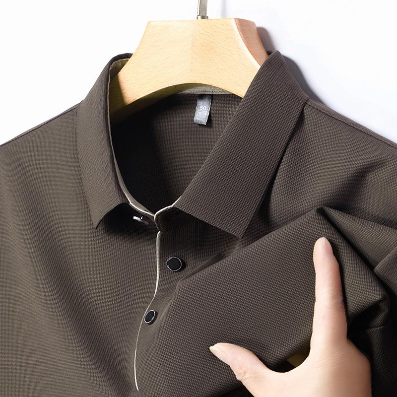 Футболка с длинными рукавами для мужчин среднего возраста, весна-осень, Foreign Trade, рубашка для папы, повседневный деловой однотонный топ для нижнего белья