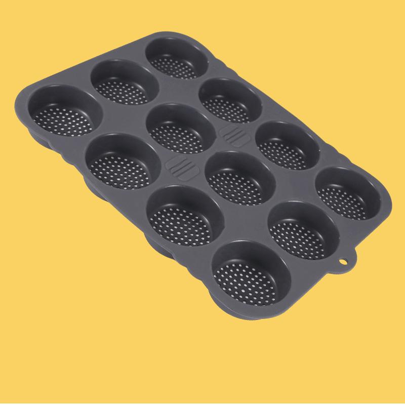 Пищевой, Силиконовая форма для бургеров, 12 отверстий, Форма для выпечки хлеба, Форма, Легко извлекается, Кухонный инструмент для выпечки