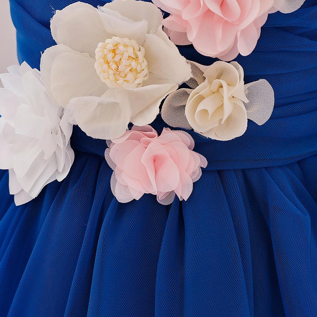 Платье принцессы с цветочным принтом и перекрестным принтом - пышная юбка для девочек