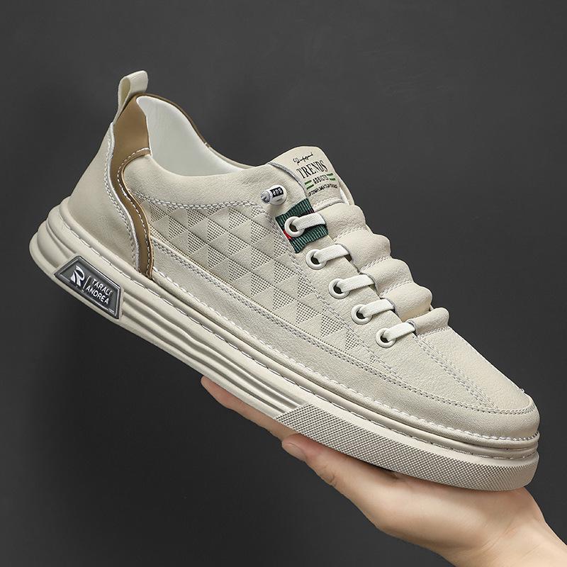 Модные мужские туфли 2024 года, новые дышащие туфли с мягкой подошвой белого цвета, универсальная повседневная обувь, мужская спортивная обувь на плоской подошве, кроссовки для мужчин