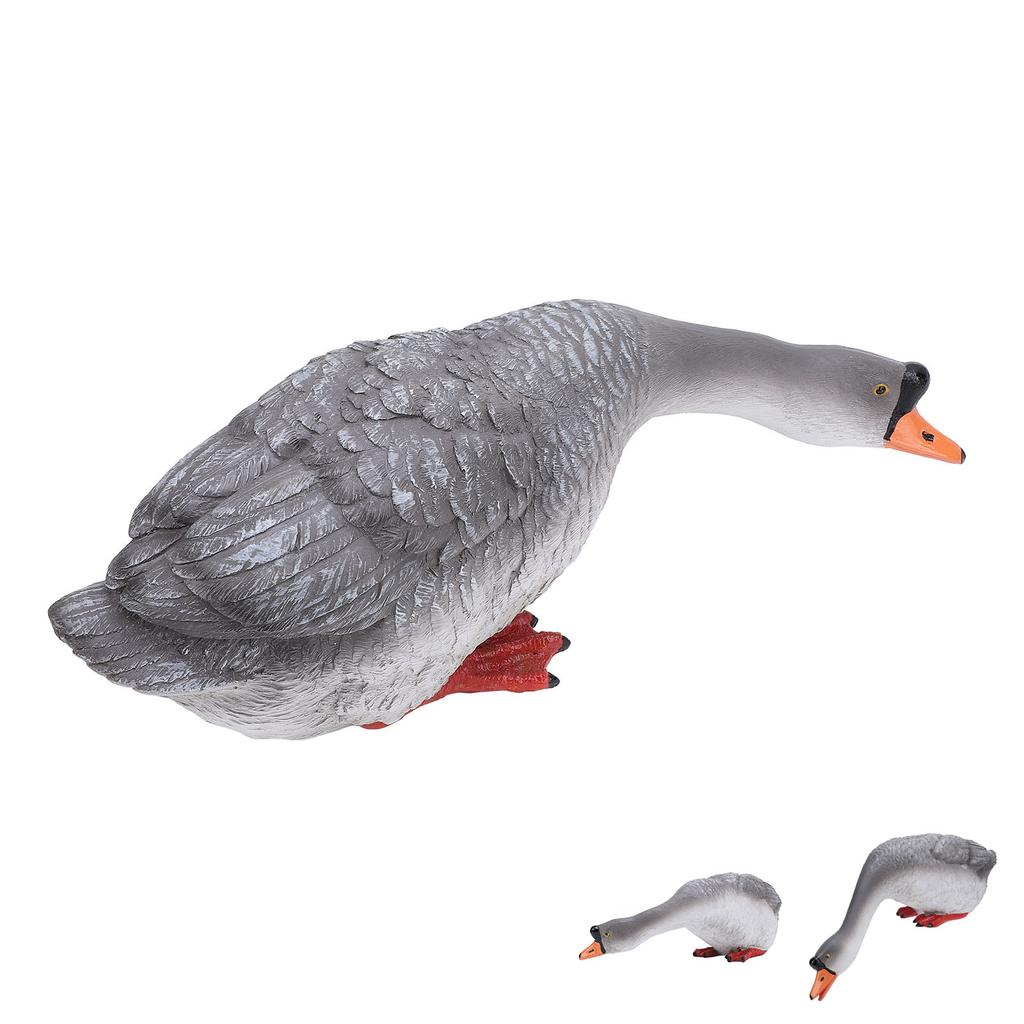 Статуя гуся Садовая скульптура из смолы для животных на ферме Фигурка для двора Балкон для водного пейзажа Декорация