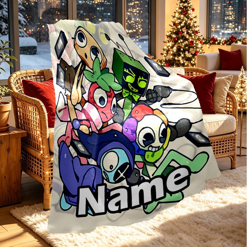 Custom Name Personalized Dandy's World Print Blanket, Home Decor, Bedroom, Sofa, Camping, Couch, Gifts for Birthday ChristmasEnthusiasts