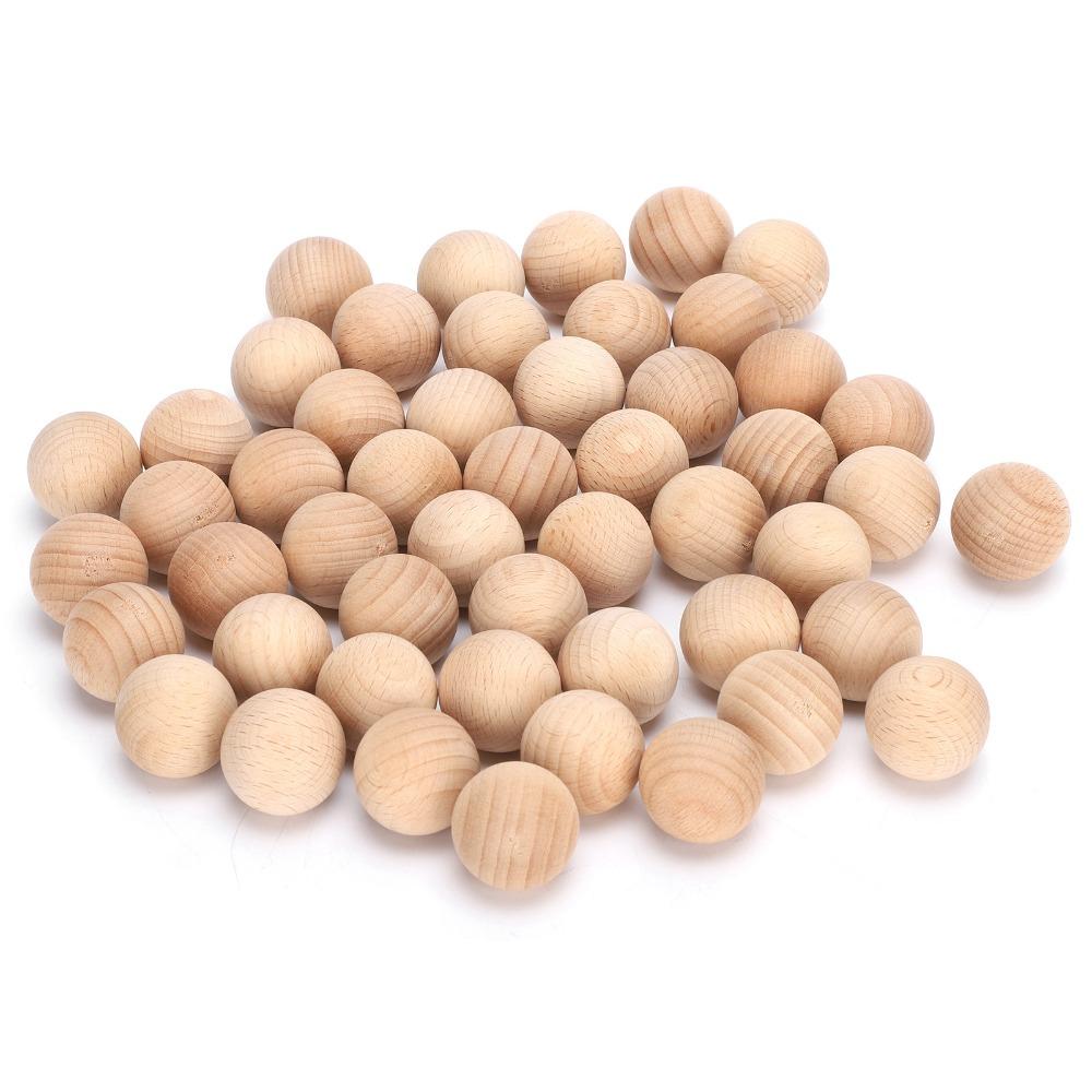 50PCS Easy to Paint Wooden Round Balls Smooth Surface Craft Wooden Balls DIY Crafts