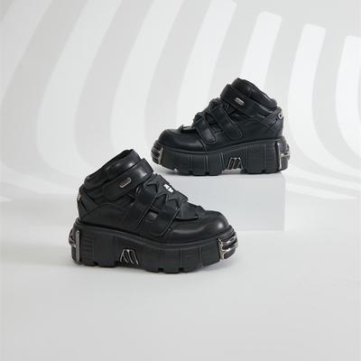 Новая женская обувь Тяжелый металл Толстая подошва Низкий верх Панк Ботильоны Готические Байкерские ботинки