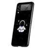 Милый чехол для телефона Астронавт для Samsung Galaxy Z Flip 3 4 5 6 7 Жесткий черный Складной ПК Для Samsung Z Flip3 Flip4 Flip5 Чехол