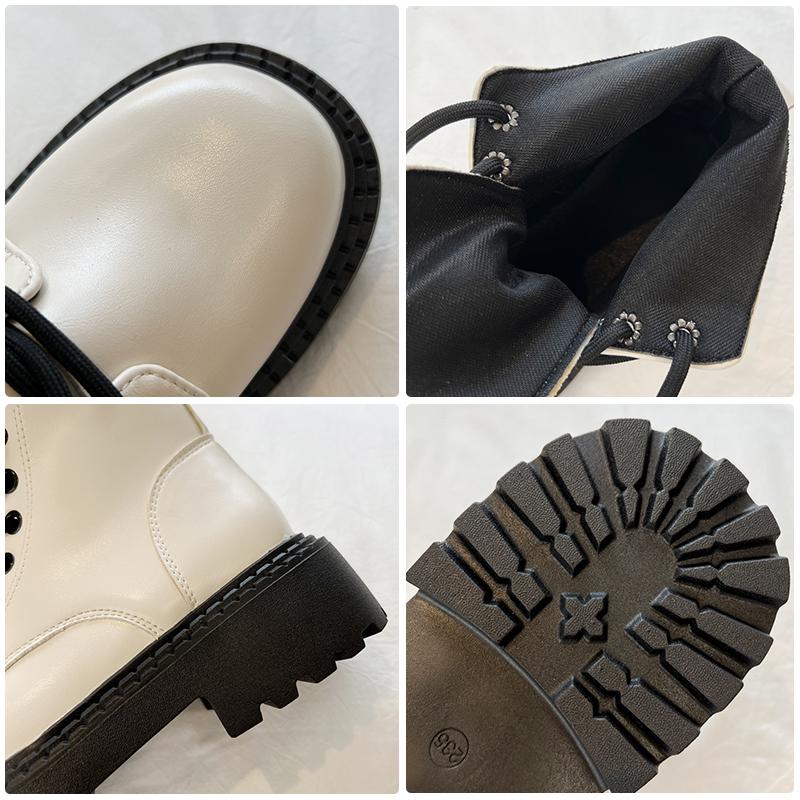 Модные армейские ботинки на толстой платформе для женщин, осенне-зимние, из искусственной кожи, женские панк-ботинки с толстой подошвой и нескользящей подошвой для мотоциклистов