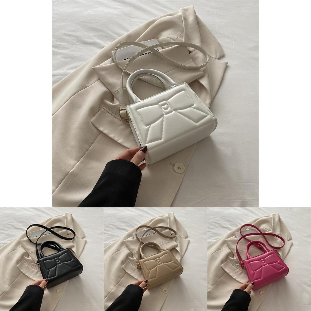 Elegant Small Square Handbag With Zipper Closure And Card Pocket For Women