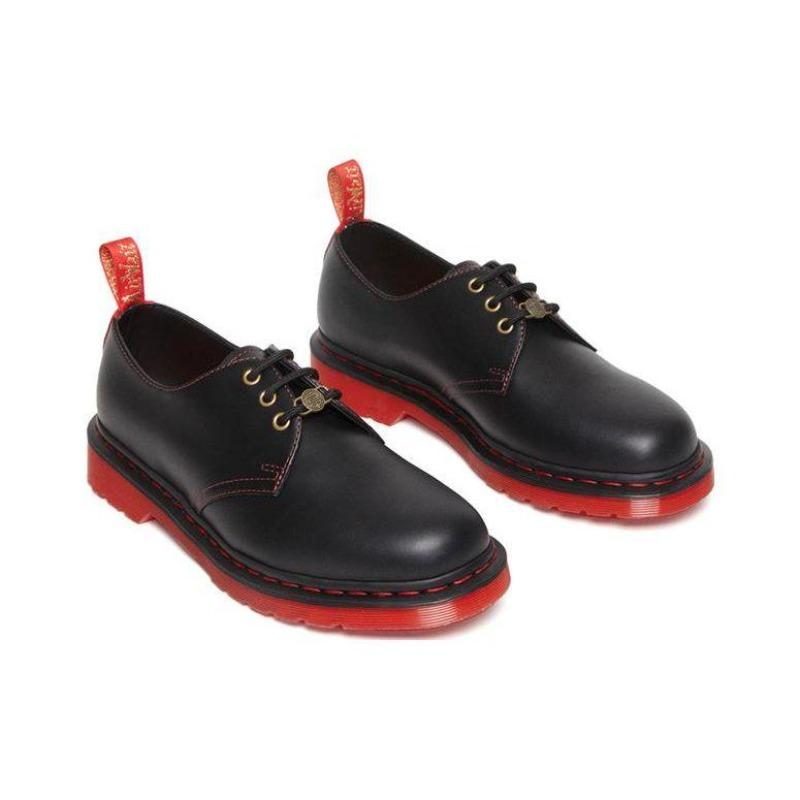 Dr. Martens Кожаные низкие повседневные туфли на шнуровке с 3 парами люверсов, унисекс, черные 30555004
