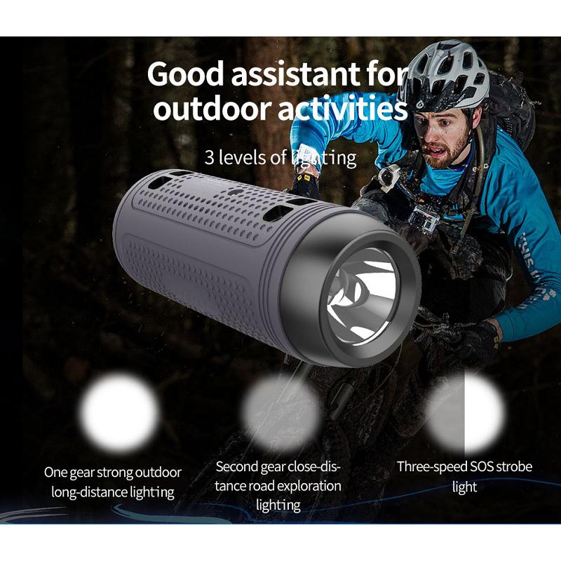 A1 Беспроводная Bluetooth-колонка с FM-радио, портативная велосипедная мини-колонка с фонариком для занятий спортом на открытом воздухе