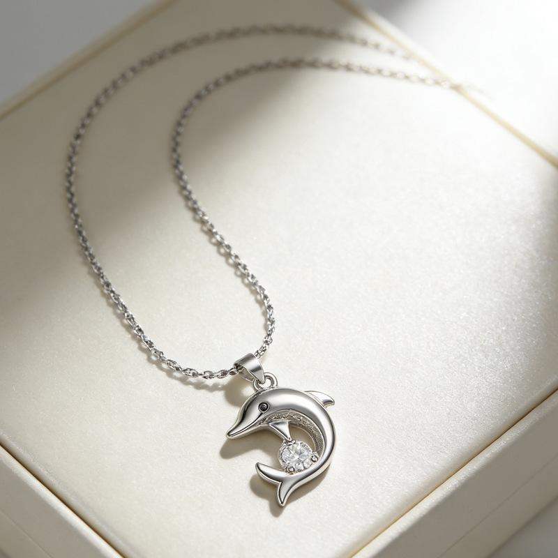925 Silver Gold Plated Women's Single Zircon Clavicle Necklace for Wedding