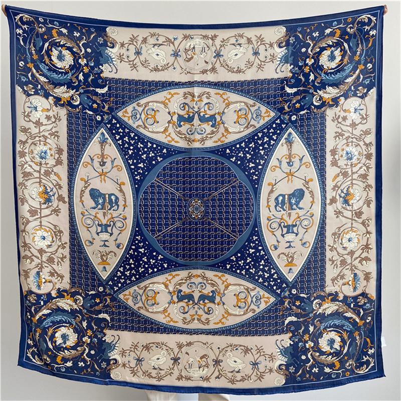 110*110 см квадратный шелковый шарф женский модный принт маленький шейный платок офисный женский пояс для волос носовой платок женский платок шаль шарф