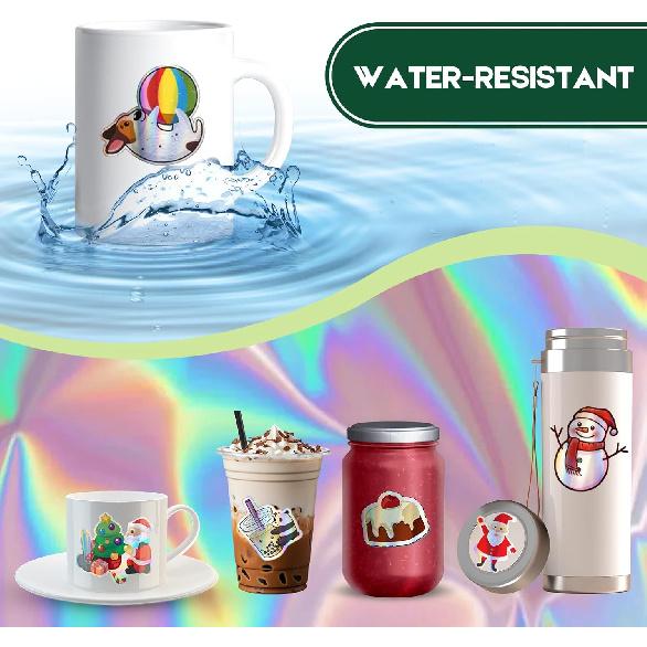 30 листов Премиальная голографическая самоклеящаяся бумага для струйного принтера, 8,5x11" Голографическая бумага для принтера, водостойкая, быстро сохнет, яркая