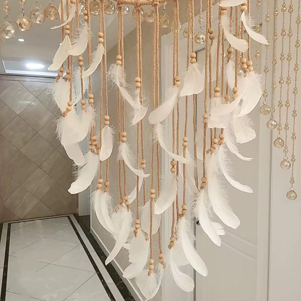 Ловец снов Гобелен Бохо Макраме Хлопок Тканый Ручной Работы Богемное Искусство с Кисточками Ремесло Орнамент Для Спальни Гостиной Квартиры Детской