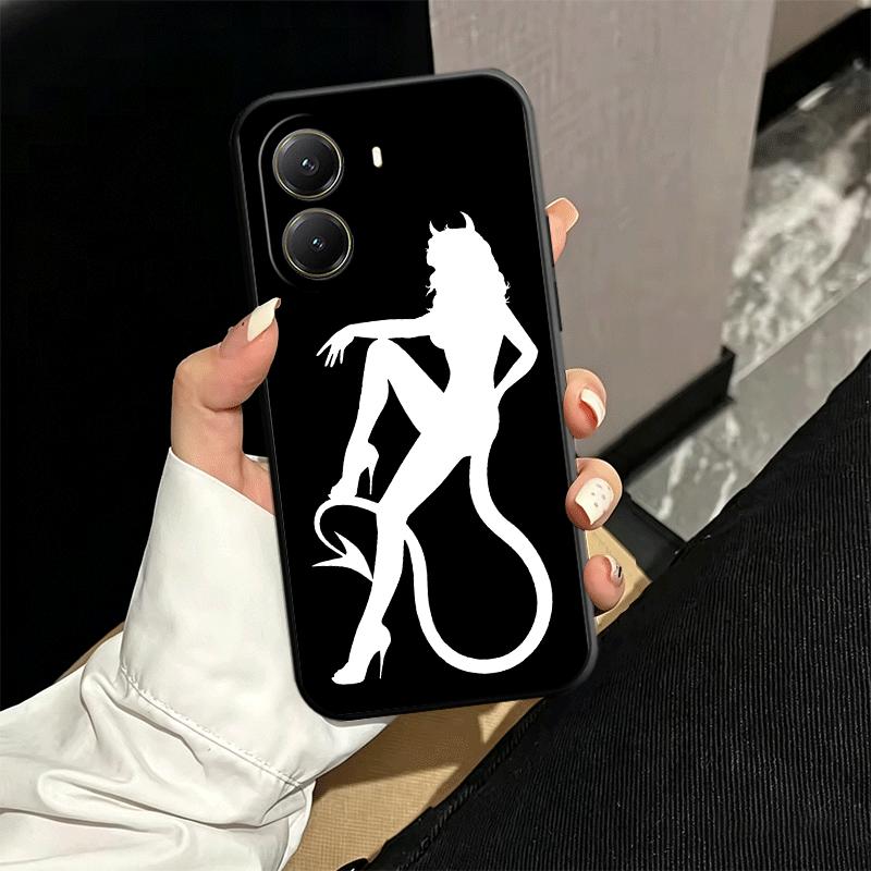 Крутой мягкий чехол для телефона с силуэтом девушки-дьявола для Xiaomi Poco X5 X6 X7 X8 Pro Max X3 F7 F8 Ultra M8 M7 M6 M5 Redmi 15 15C 14C 13C 1