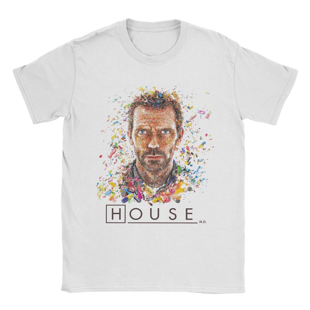 Dr Wilsons House MD Men T Shirt Creative Tee Shirt Short Sleeve Crewneck T-Shirt Pure Cotton Summer Tops