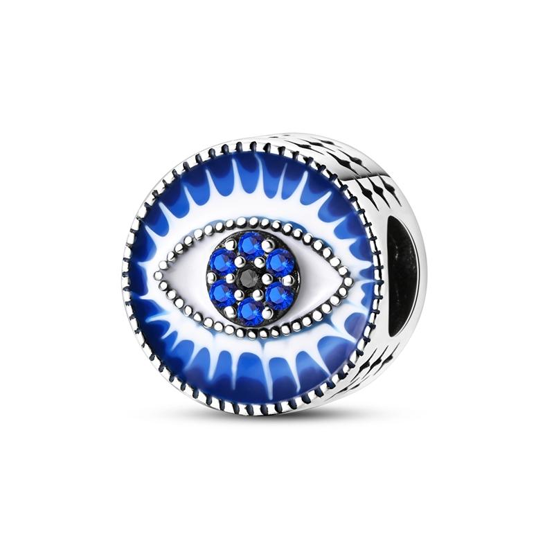 Blue Plane Devil'S Eye Charm Beads Original Charms Plata Copper Moon Cute Cat Pendants Fit Bangle Bracelet Diy Jewelry