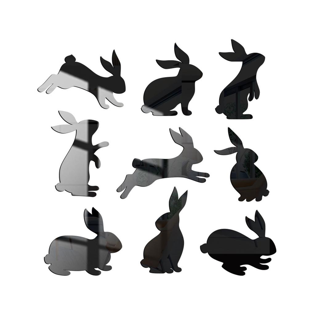 Easter Wall Sticker Acrylic Wall Decal Animal Shape Mirror Festival Paster for Home Decoration