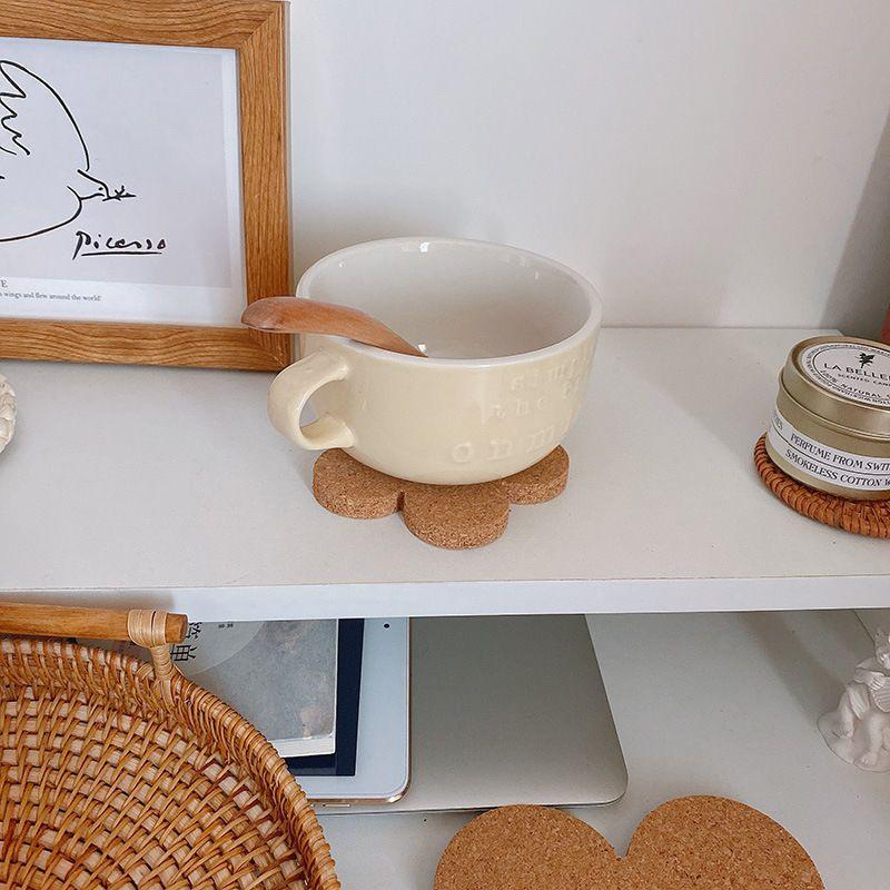 6pcs Cork Coasters, Kitchen Heat Insulation Pads for Hot and Slip-Resistant Table Mats, Kitchen Supplies, Car Cup Holders