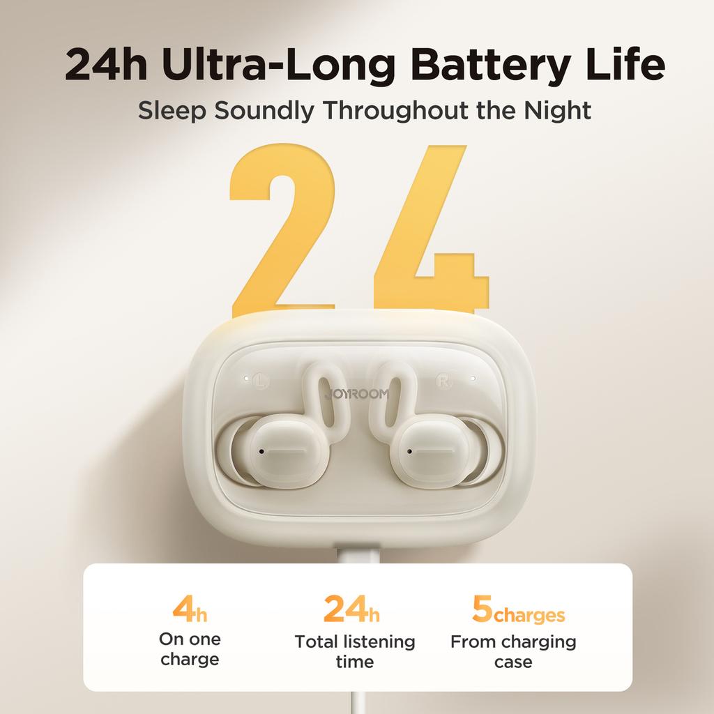 Наушники-вкладыши Joyroom Cozydots JR-TS1 Bluetooth 5.3 TWS с активным шумоподавлением - белые