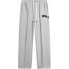 Badfive Letter Straight Leg Drawstring Fleece Mid Waist Loose Knit Sports Pants Men Bottoms Gray Mixed-Gray AKLU521-4