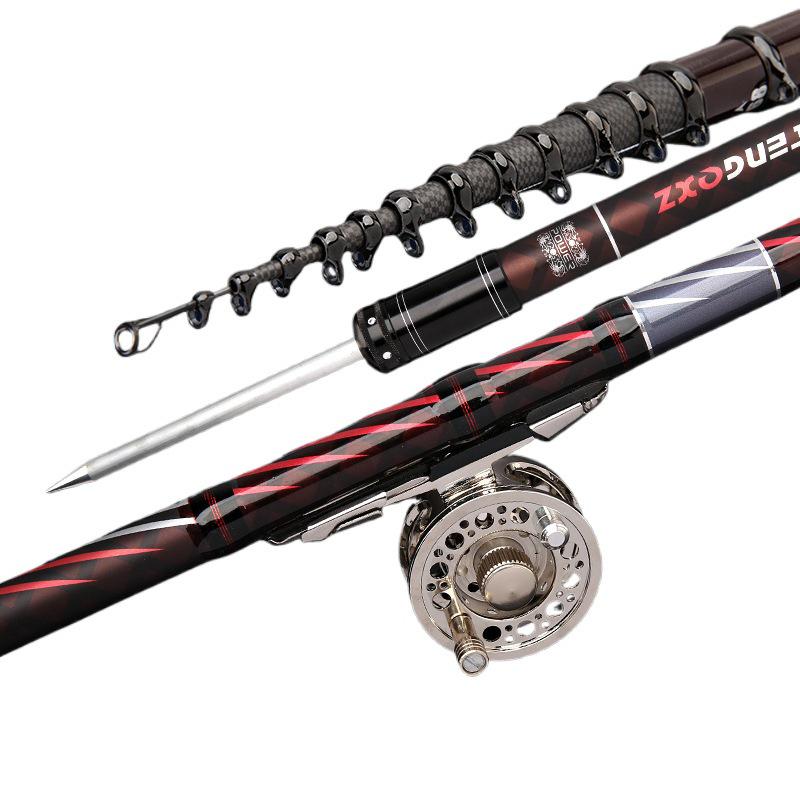 Authentic Qingzhanxi 19-Section Short-Handle Ultra-Light Fishing Rod Set for Corn, Wheat, and Rock Fishing.