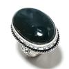 Кольцо из серебра 925 пробы с натуральным моховым агатом, размер 9 K8E63