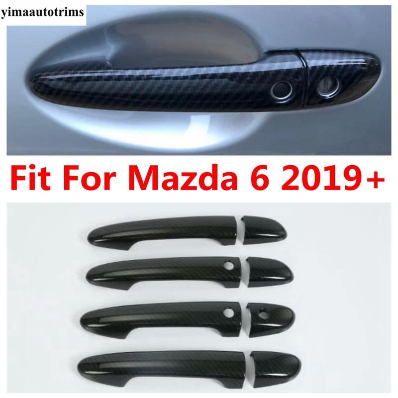 Car Outer Door Handle Protection Decorative Sequ Cover Trim For Mazda 6 - 2024 Carbon Fiber Accessories Exterior Kit