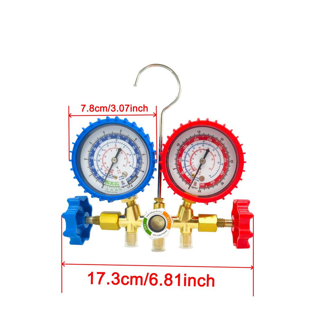 Fluoride Pressure Gauge R134a R12 R22 R502 Air Conditioner Refrigerant Tester Car Air Conditioner Fluoride Refrigerant