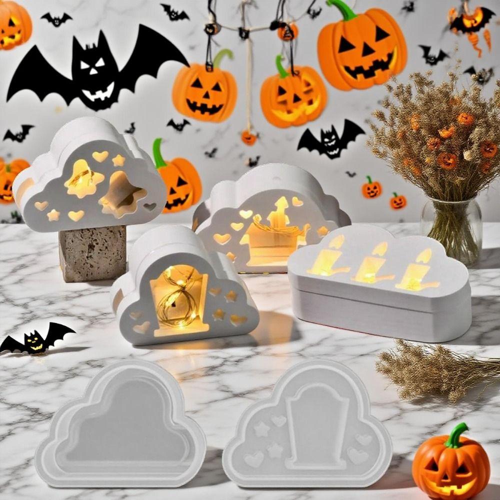 Creative Candle Lamp Silicone Mold Soft Halloween Candle Jar Mold  Party Decoration