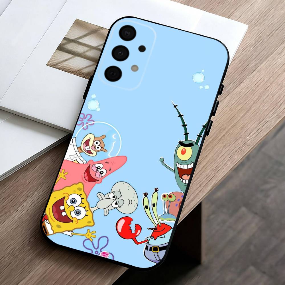 Чехол для телефона S-Sponge F-Funny B-Bob Animation для Samsung Galaxy A73, A72, A71, A70, A53, A52, A51, Других Мягкий Черный Корпус