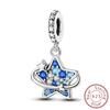 New In Copper Blue Star Pendant Charms Jewellery Fit Original Bracelet For Women Diy Gift