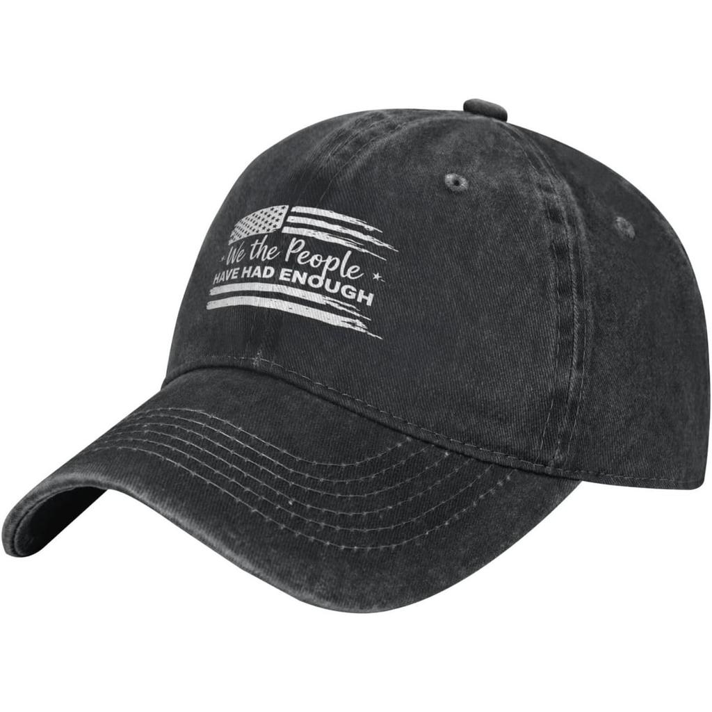 We The People Had Enough Distressed Baseball Cap Washed Cotton Graphic Hat for Unisex