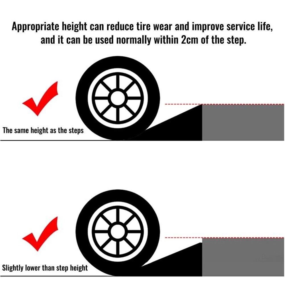Portable Car Wheel Driveway Ramps Anti-Slip Wheel Chock Heavy Duty Threshold Ramp Kit For Car Trailer Truck Bike Accessories