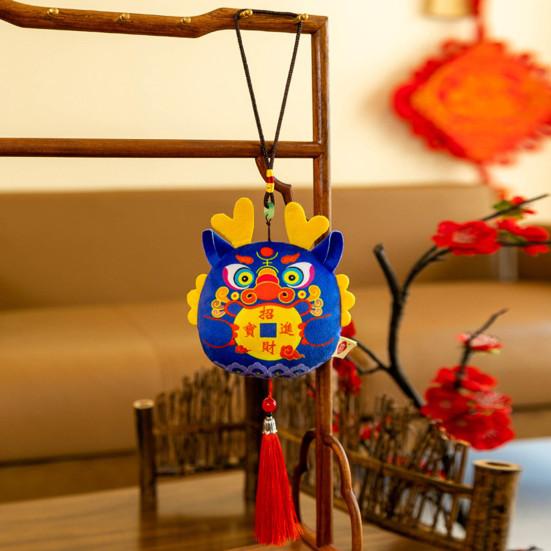 Китайский новогодний талисман дракона, мягкие плюшевые подвесные подвески, украшение года дракона для автомобиля, украшение для дома, весеннего фестиваля