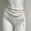 Women's Fashionable Tassel Belt, Multi-layer Pearl Belt Waist Chain
