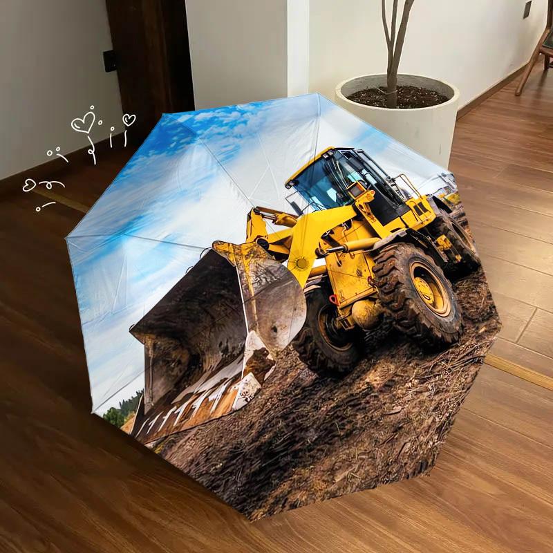 1pc bulldozer construction Themed High-quality Umbrella,Automatic Opening and Closing Umbrella,Multi-functional Umbrella G0811265