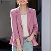 Женский повседневный отложной воротник с рукавом 3/4 свободный кардиган верхняя одежда