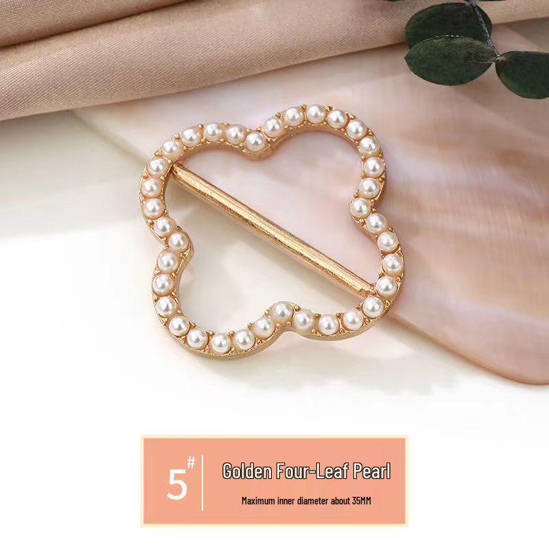 Декоративная пряжка-узел с жемчугом и бриллиантами для подола футболки и шарфов