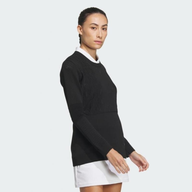 Adidas Golf 2024 S S Women Golf Prime Knit Gradient Pattern Long Sleeve Crewneck Pullover In6609