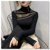 Autumn and Winter Pullover Women's Undercoat Lace Slim Fit Top Half High Collar Sweater