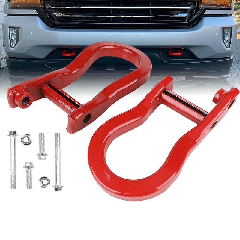 2x Car Tow Hooks Compatible with Silverado 1500 07-18 Red Parts