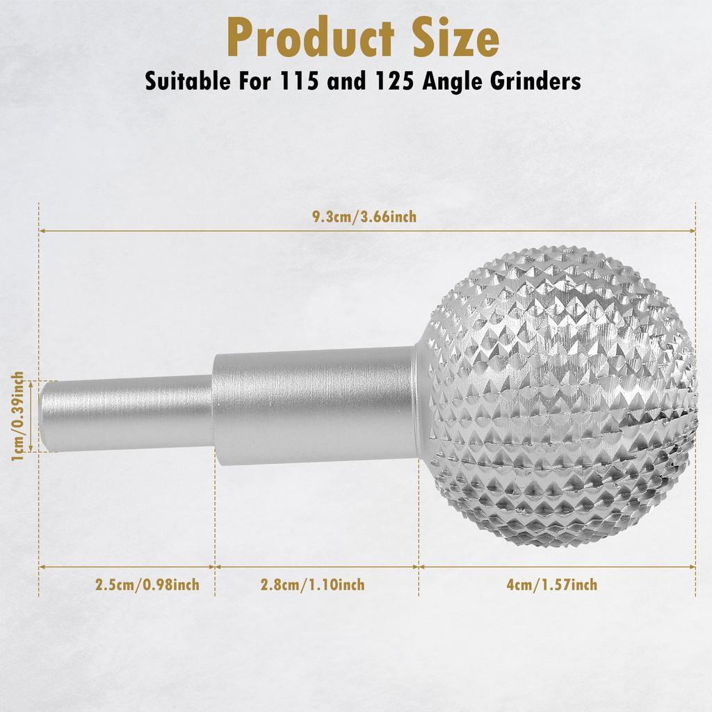 1 шт. здесь Роторная борфреза Углеродистая сталь Борфреза для резьбы по дереву Хвостовик 10 мм Прочная роторная шаровидная стамеска Шлифовальная головка Полировальный шарик для гравировки