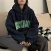 Padded Hooded Sweater Female Autumn and Winter Big Size Printed Fleece Shirt Autumn and Winter Loose Tops Fashion Retro Versatile Sweatshirt