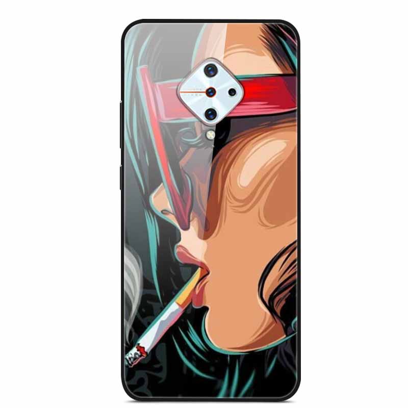 Tempered Glass Case For Vivo V17 Case Russia Glass Back Cover Soft Bumper For Vivo V17 Phone Cases V 17 Funda Y9s S1 Pro Coque