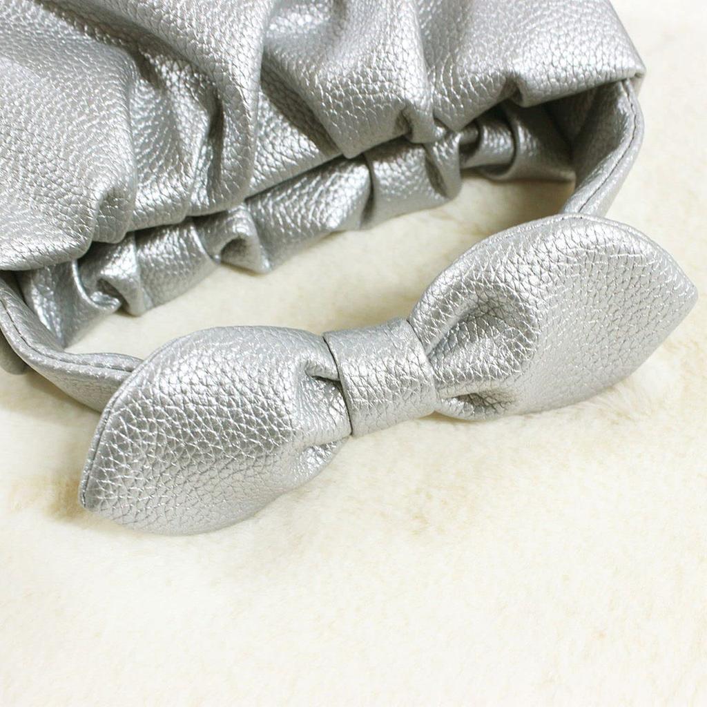 Synthetic Leather Horizontal Handle Ribbon Mini Tote Bag [Rootote] LT.Babyloo.ribbonknot (Blue)