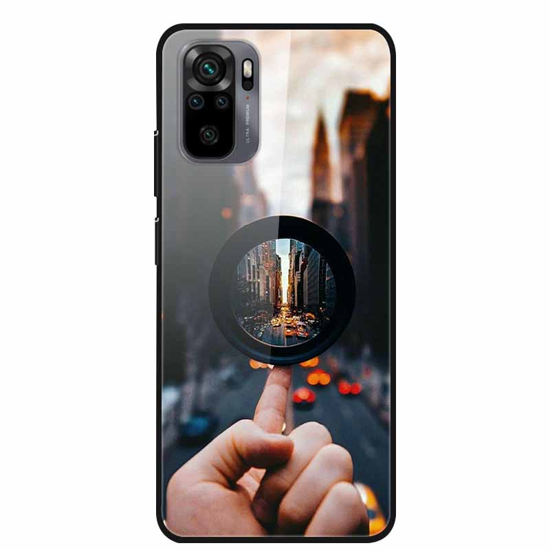 Закаленное Стекло Чехол для Redmi Note 10 Pro Чехол Жесткий Чехол для Xiaomi Redmi Note10 5G Чехол для Телефона Note10 Pro Fundas Бампер из ТПУ