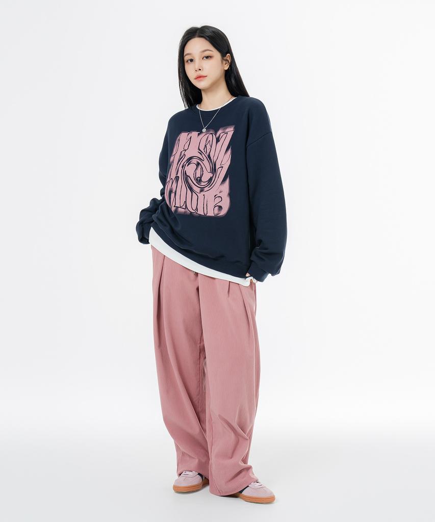 MOZMOZ Colorful Corduroy String Wide Pants Pink