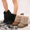 Winter Fashion Women Suede Platform Furry Faux Fur Boots Soft Plush Lined Platform Sole Warm Snow Ankle Boots for Women