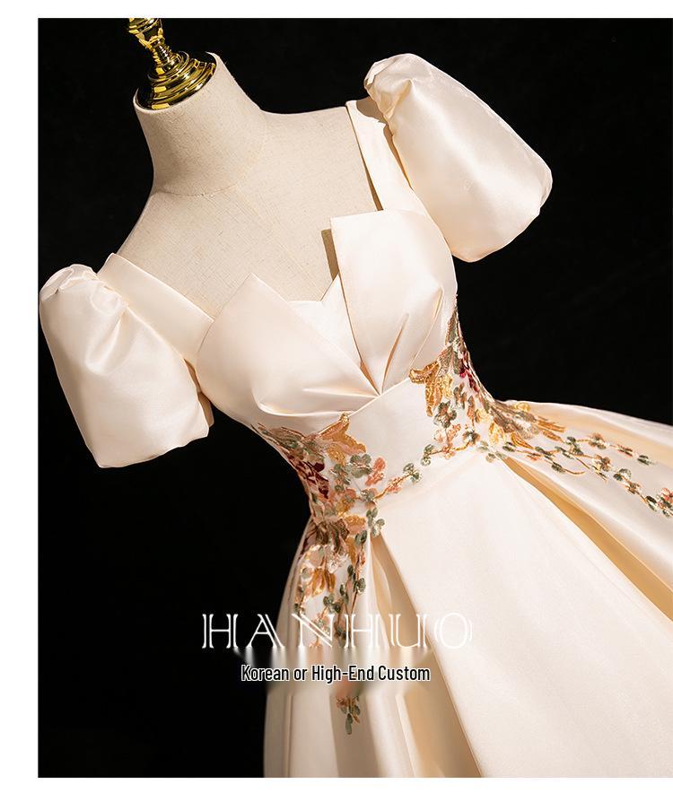 Женское вечернее платье из французского сатина 2025 года для помолвок, тостов и мероприятий